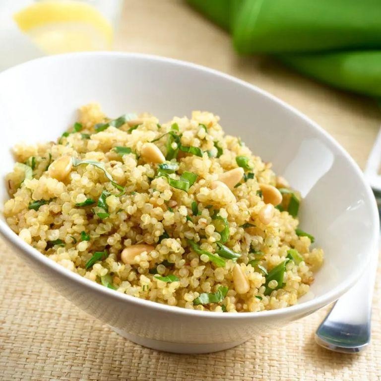 Herbed Dried Fava Bean and Quinoa Pilaf