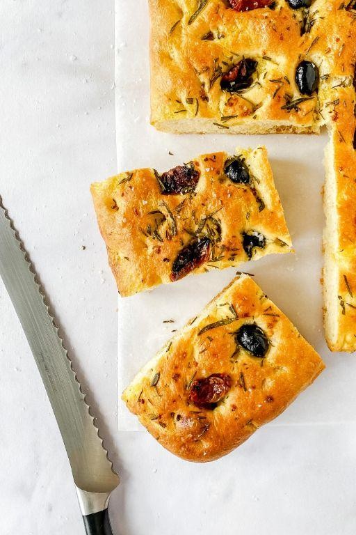 Herbed Focaccia with Olives and Sun-Dried Tomatoes