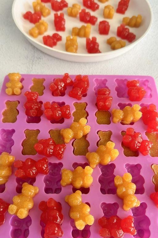 Homemade Gummy Bears in Silicone Molds