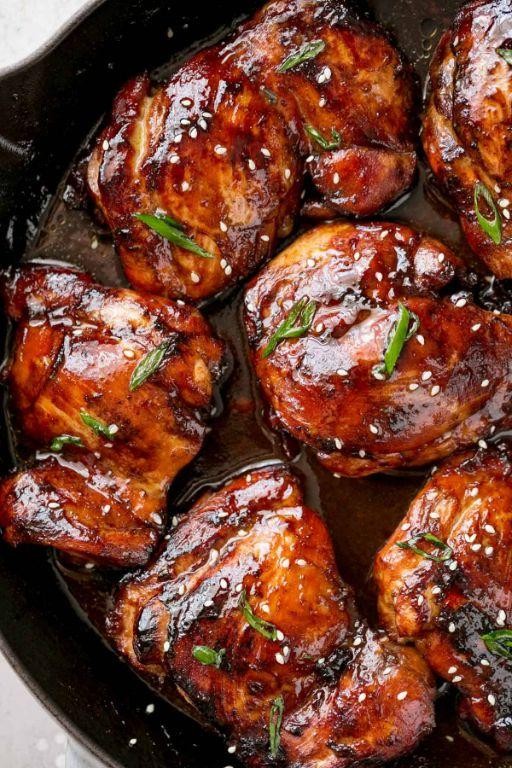 Honey Garlic Soy Glazed Boneless Chicken Thighs