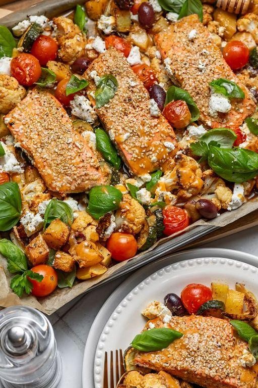 Honey Mustard Salmon Tray Bake