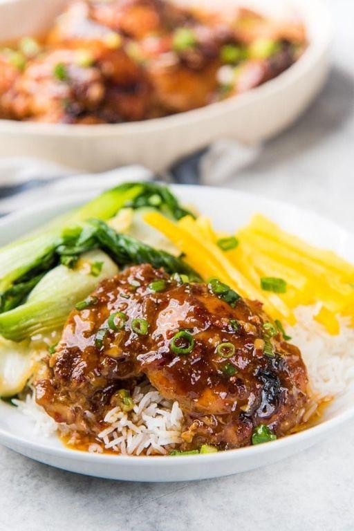 Honey Soy Glazed Pressure Cooked Chicken Thighs
