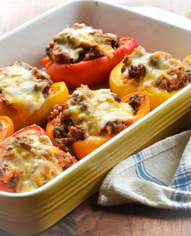 Hot Link and Rice Stuffed Peppers