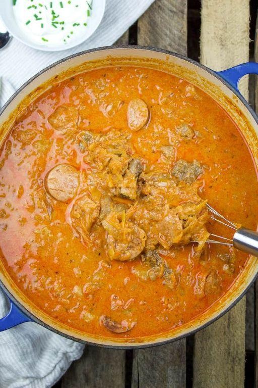 Hungarian Sauerkraut and Sausage Goulash