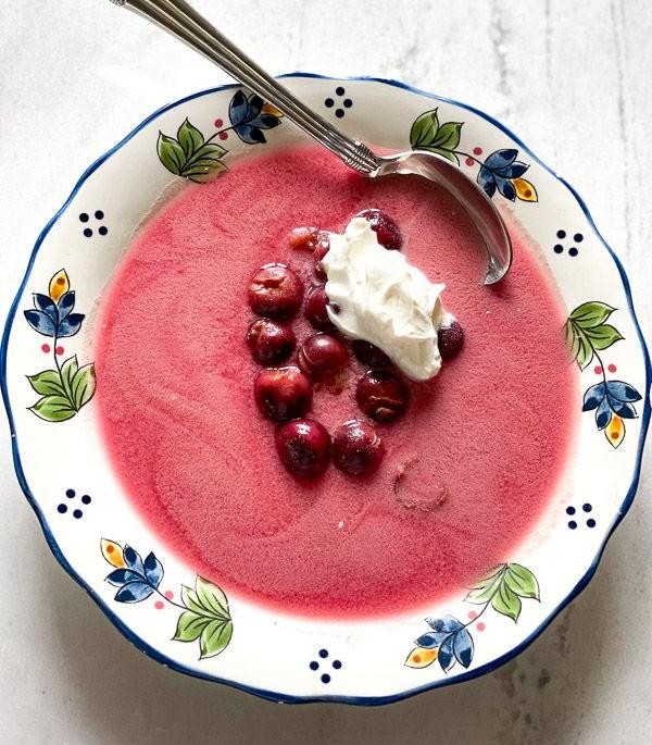 Hungarian Sour Cherry Soup (Meggyleves)