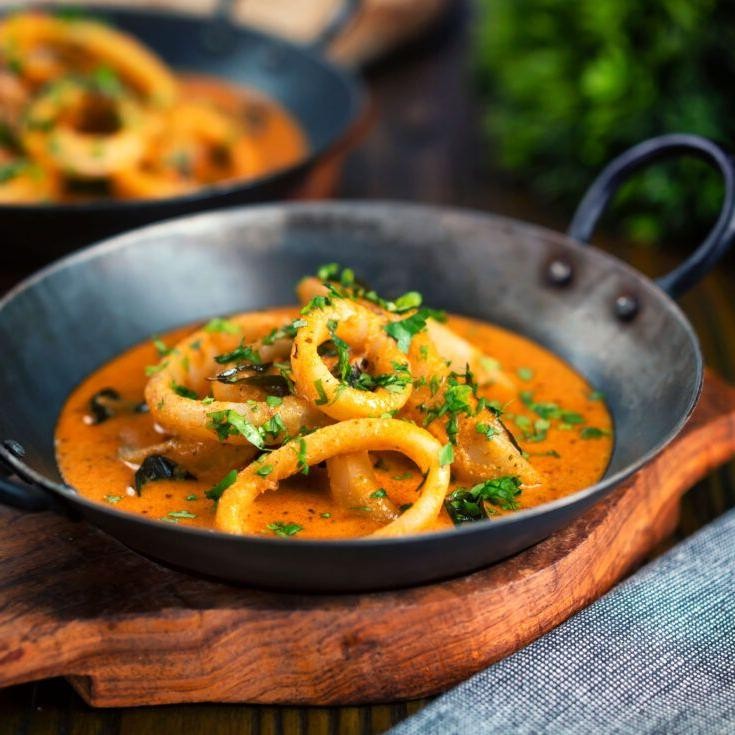 Indian Squid Masala with Coconut Milk