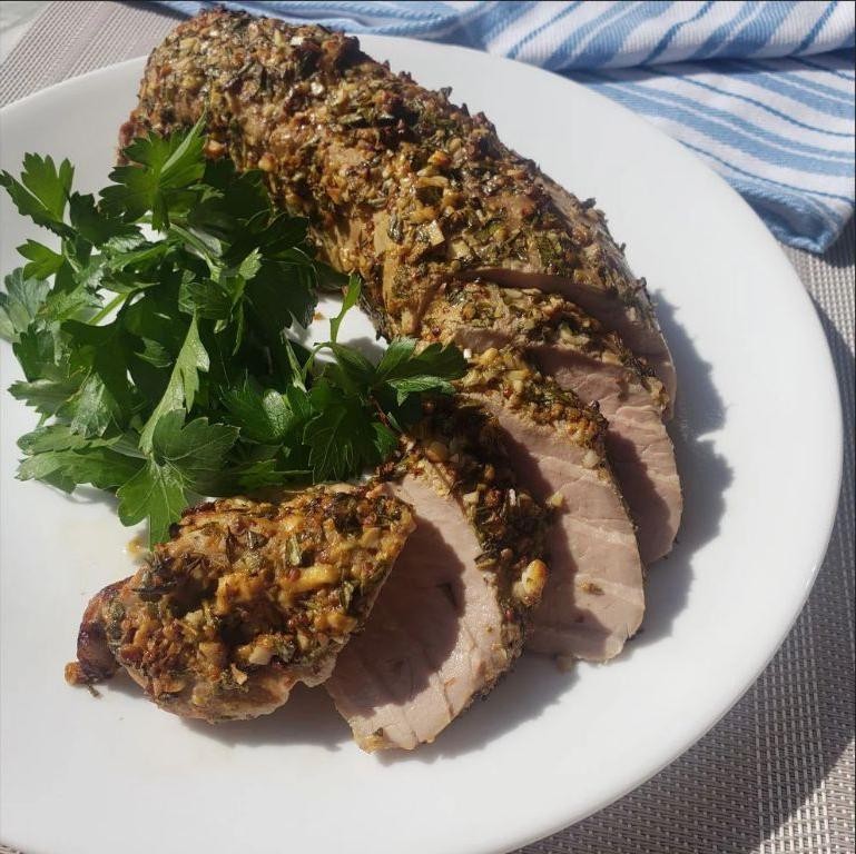 Instant Pot Mustard Herb Pork Tenderloin