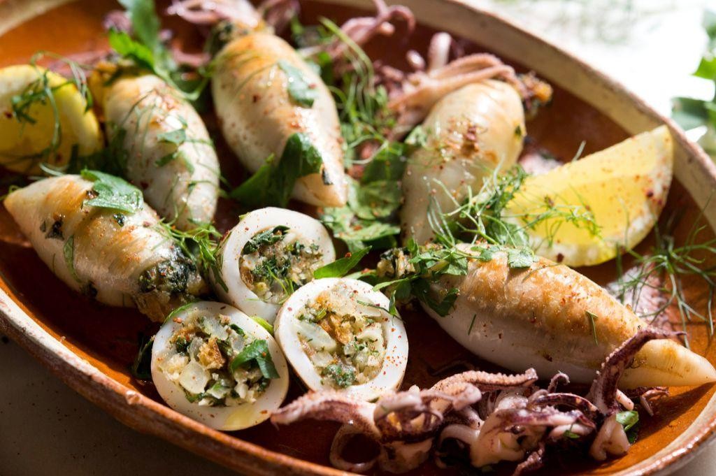 Italian Stuffed Squid with Breadcrumbs and Parsley