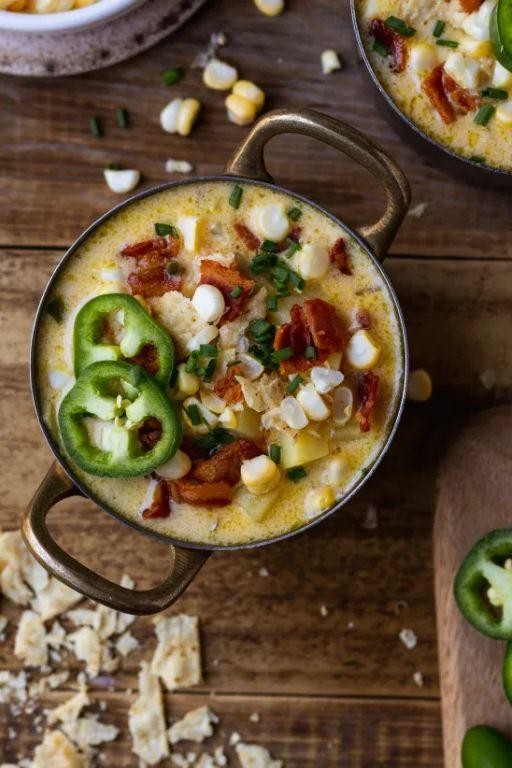 Jalapeno Corn Chowder with Crispy Bacon