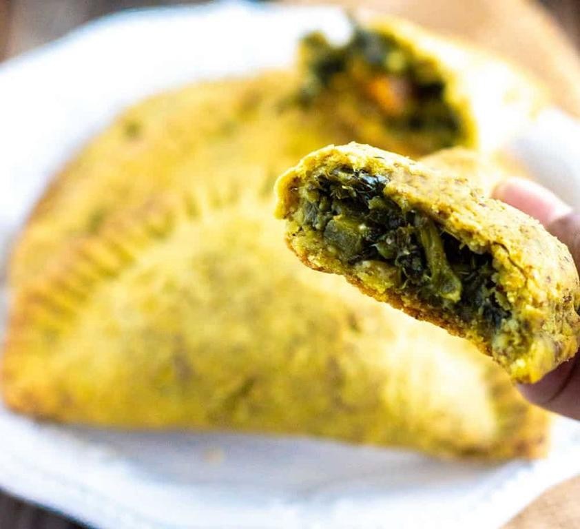 Jamaican Cornmeal Patty with Callaloo