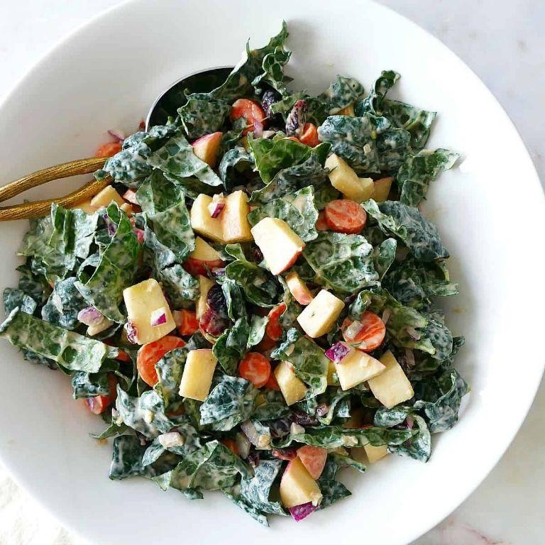 Kale and Apple Salad with Tahini Dressing
