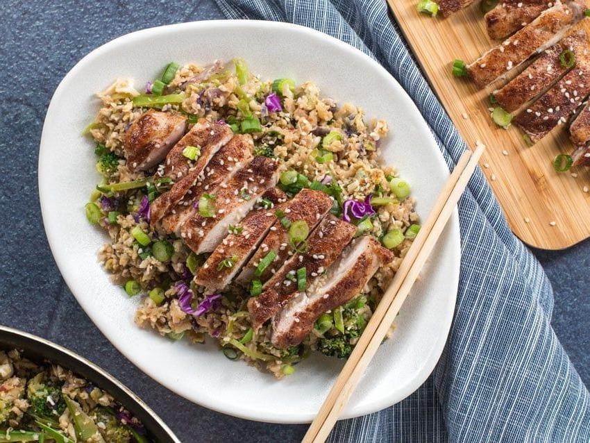 Keto Cauliflower Fried Rice with Chicken