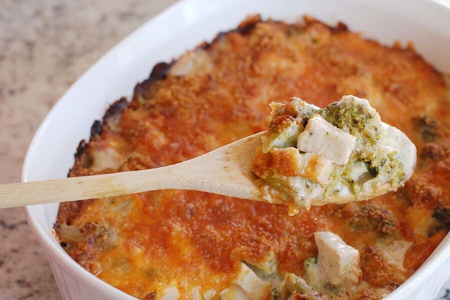 Keto Chicken Divan with Heavy Cream and Parmesan