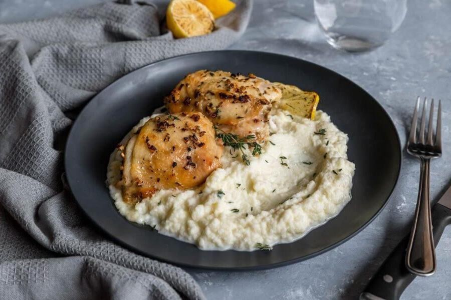 Keto Chicken Tenderloins with Cauliflower Mash
