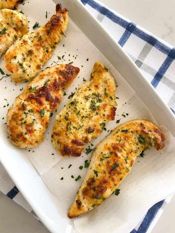 Keto Chicken Tenderloins with Garlic Aioli