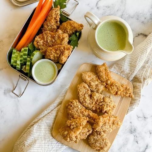 Keto Chicken Tenderloins with Zesty Ranch Dip