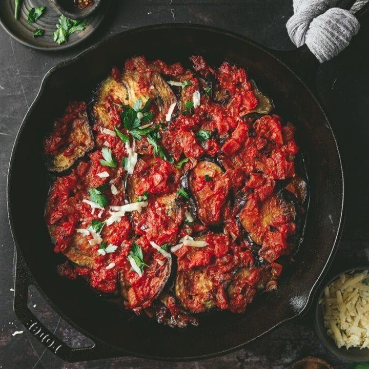 Keto Eggplant and Mushroom Skillet