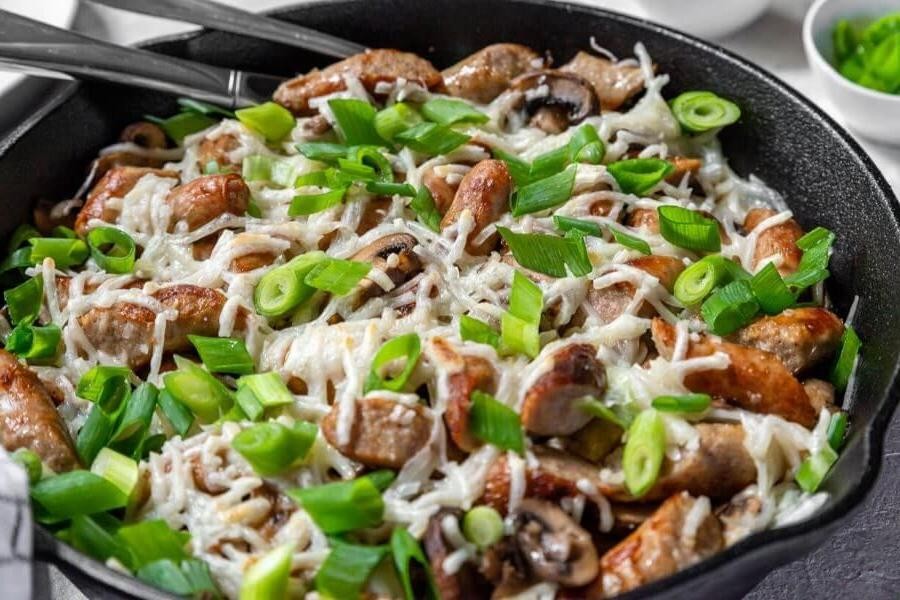 Keto Mushroom and Sausage Breakfast Skillet