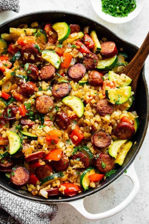 Keto Sausage and Veggie Skillet