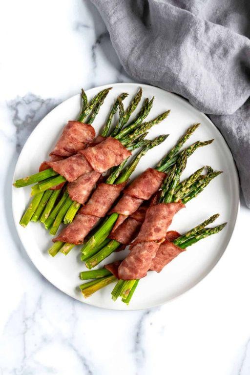 Keto Turkey Bacon Wrapped Asparagus