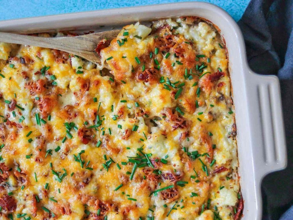 Keto Turkey and Cheese Cauliflower Casserole