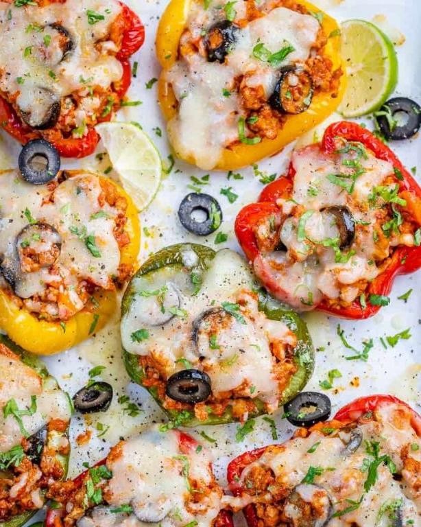 Keto Turkey and Cheese Stuffed Peppers
