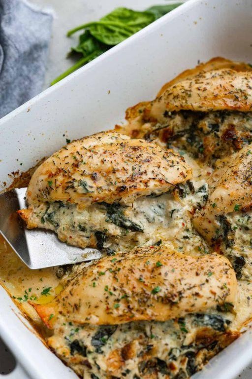 Keto Turkey and Spinach Stuffed Chicken Breast
