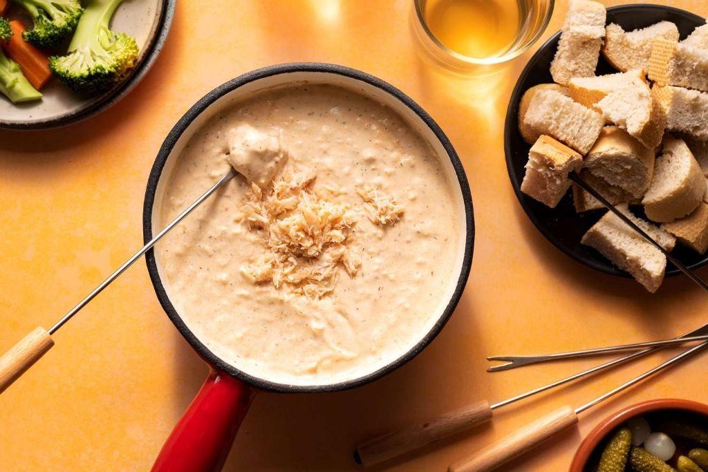 King Crab and Cheese Fondue