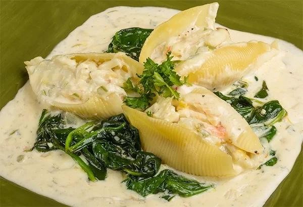 King Crab and Spinach Stuffed Shells