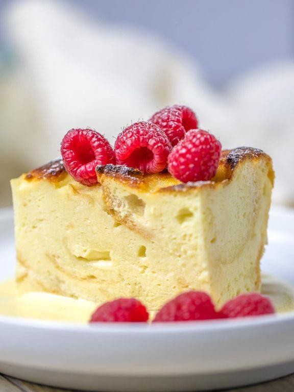 Knafeh Bread Pudding with Vanilla Custard