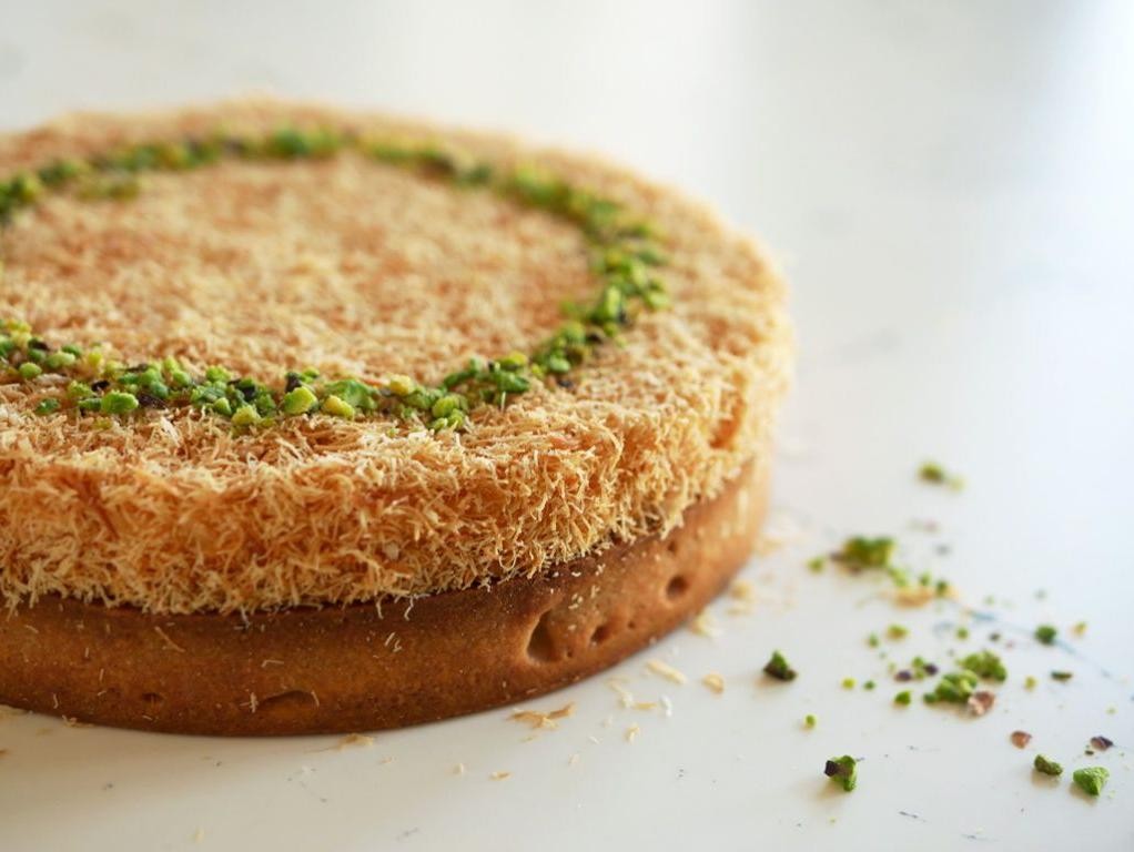 Knafeh Tart with Apricot Glaze