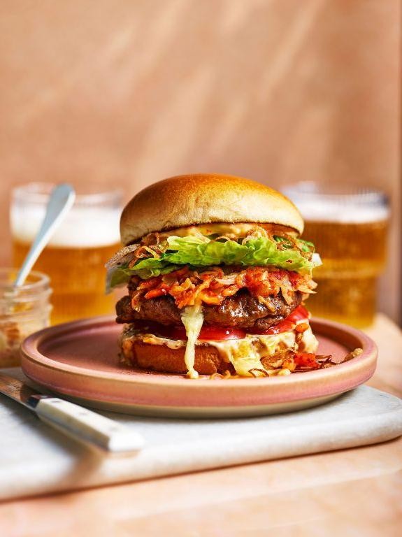 Korean BBQ Burger with Gochujang Sauce