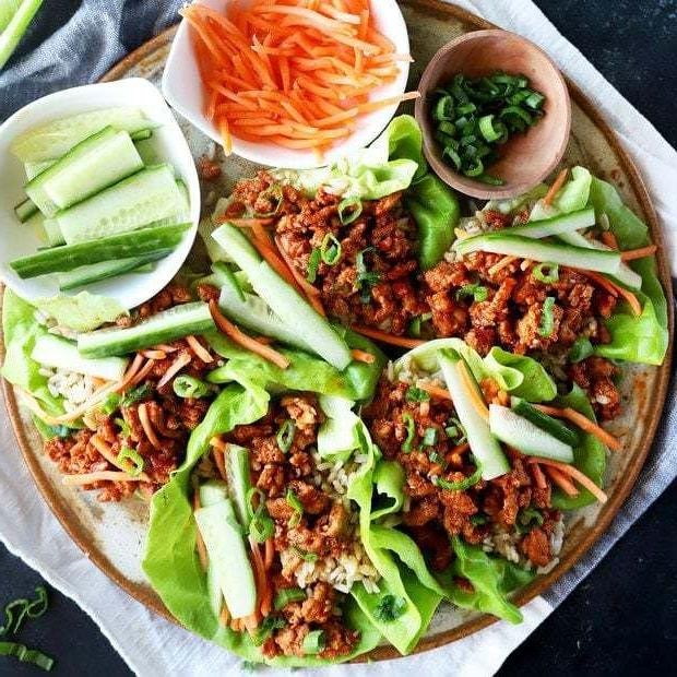 Korean Ground Turkey Lettuce Wraps