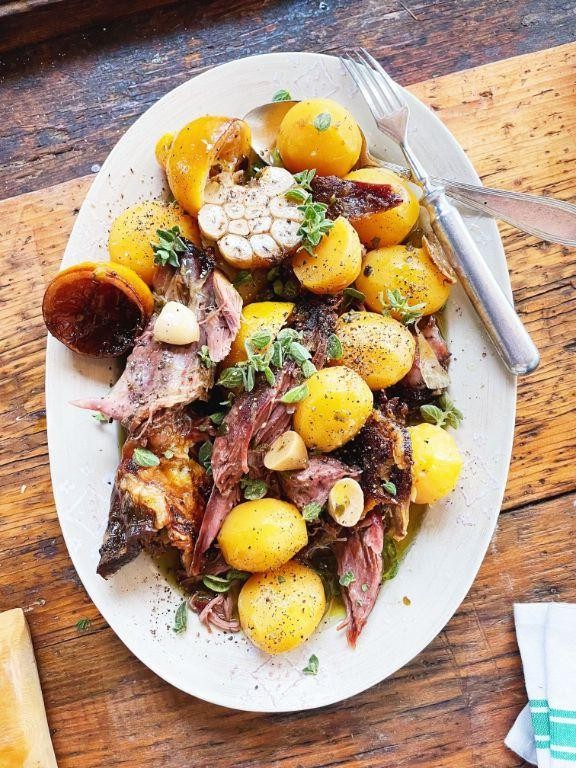 Lamb Braised in White Wine and Herbs