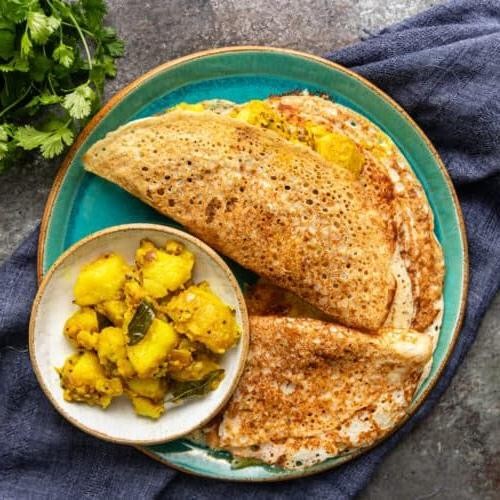 Lamb Keema Dosa (Spiced Crepes with Filling)