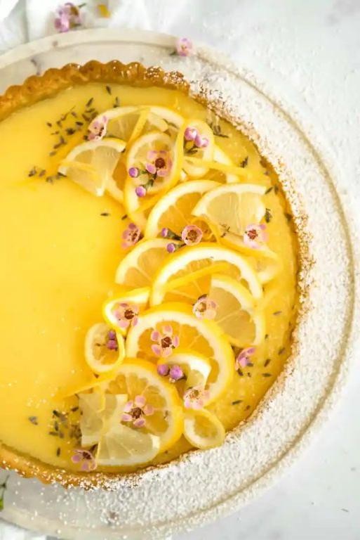 Lavender Lemon Curd Tartlets with Honey Drizzle