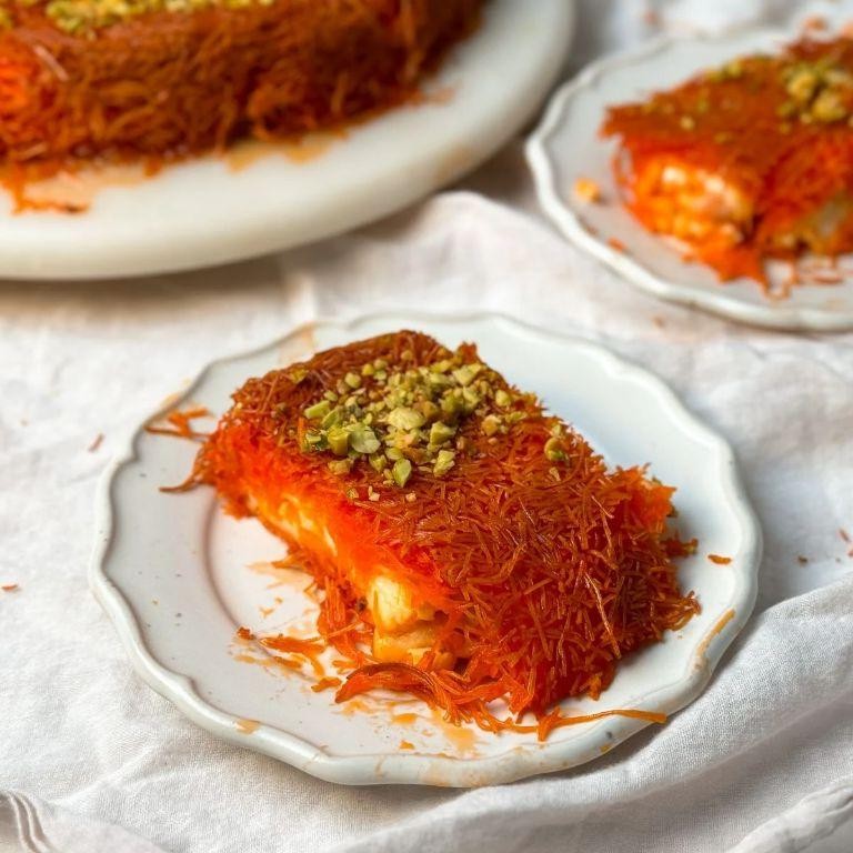 Layered Knafeh with Mascarpone and Dates