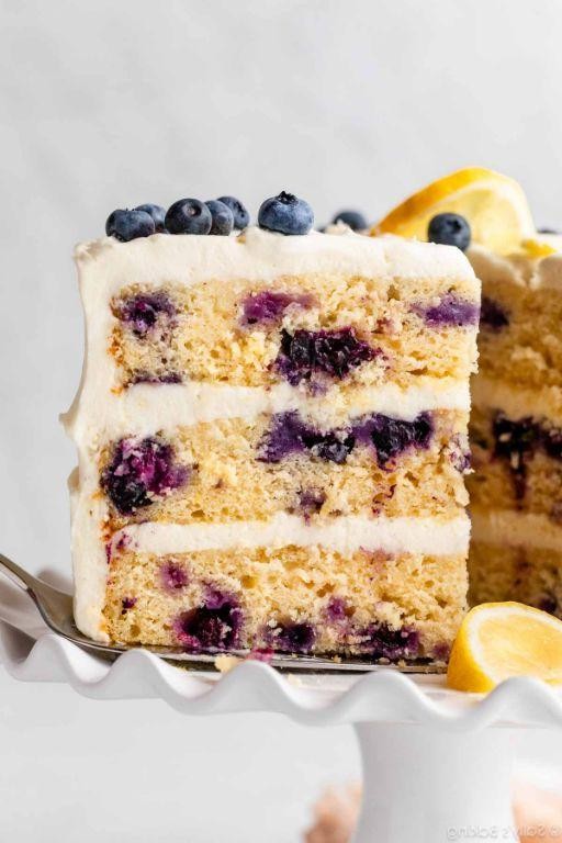 Lemon Blueberry Birthday Cake with Lemon Glaze