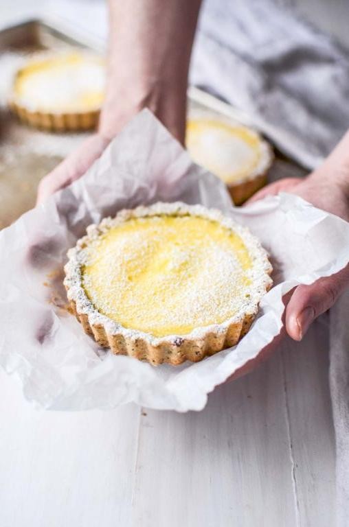 Lemon Curd Tartlets with Poppy Seed Crust