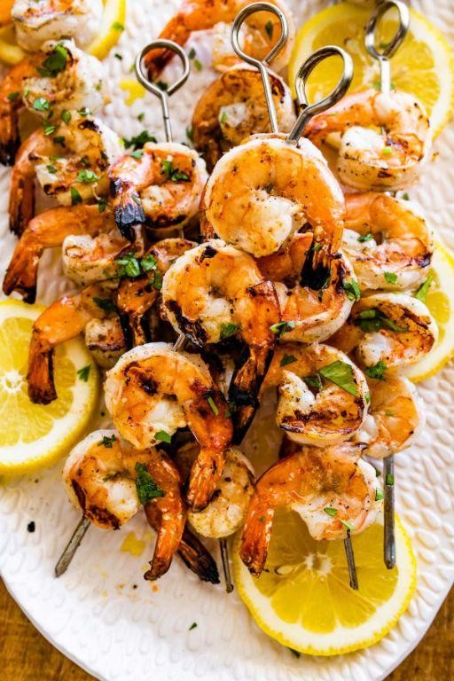 Lemon Drop Pepper Shrimp Skewers