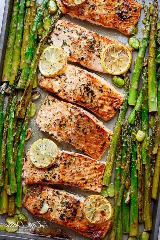Lemon Garlic Salmon with Asparagus