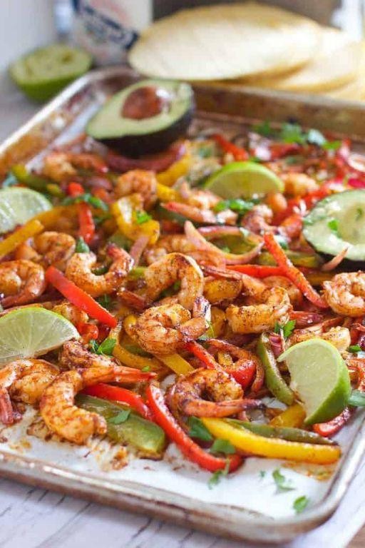 Lemon Garlic Shrimp Chilis Fajitas