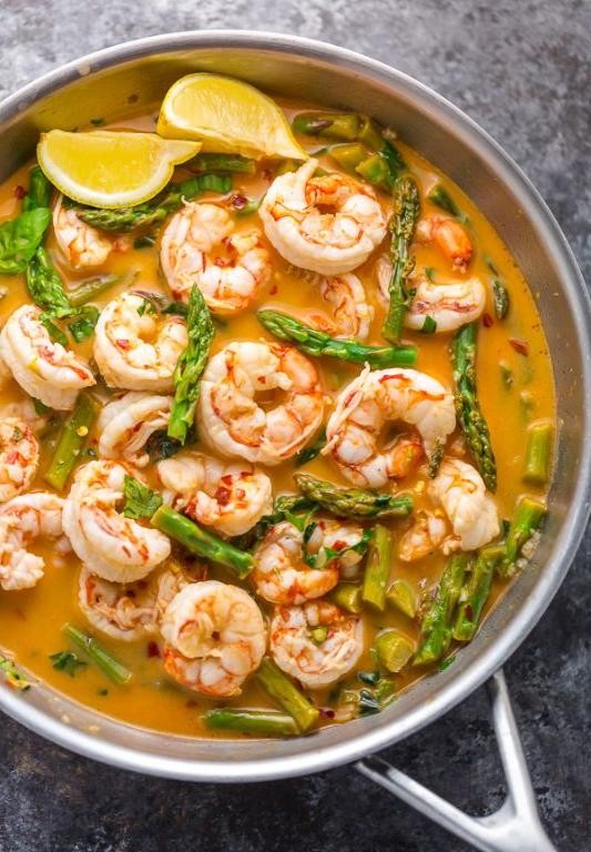 Lemon Garlic Shrimp and Asparagus