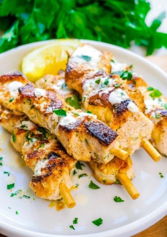 Lemon Ginger Grilled Chicken Skewers