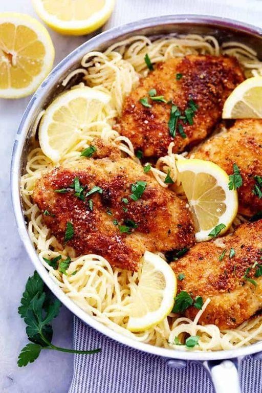 Lemon Herb Chicken Parmesan Pasta