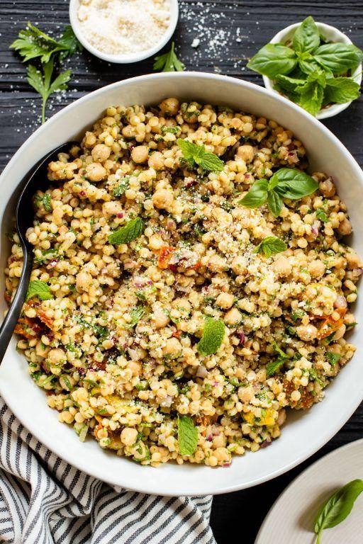 Lemon Herb Couscous Salad with Chickpeas