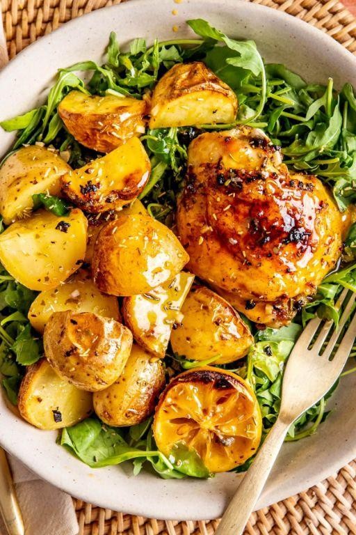 Lemon Herb Grilled Chicken with Roasted Potatoes