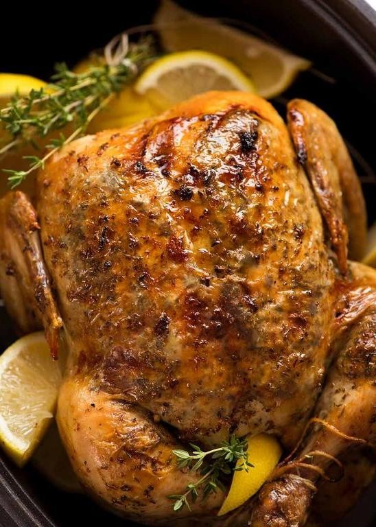 Lemon Pepper Crockpot Whole Chicken