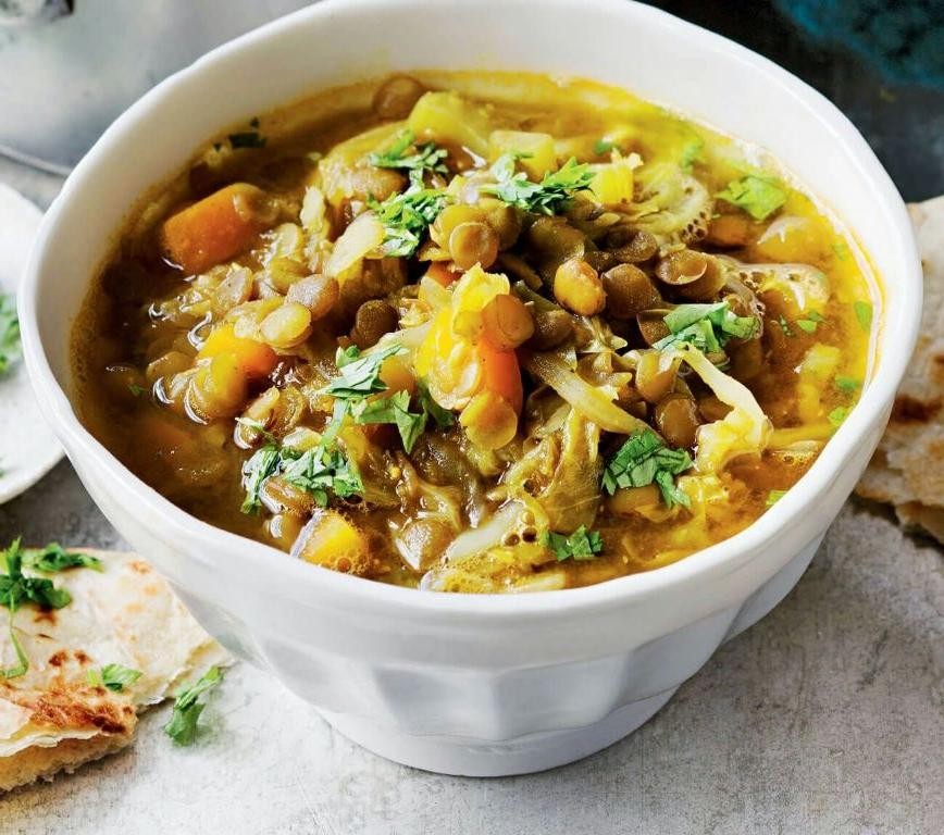 Lemony Cabbage and Lentil Soup