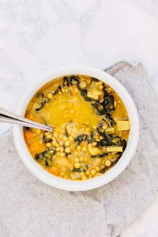 Lentil and Kale Soup with Turmeric
